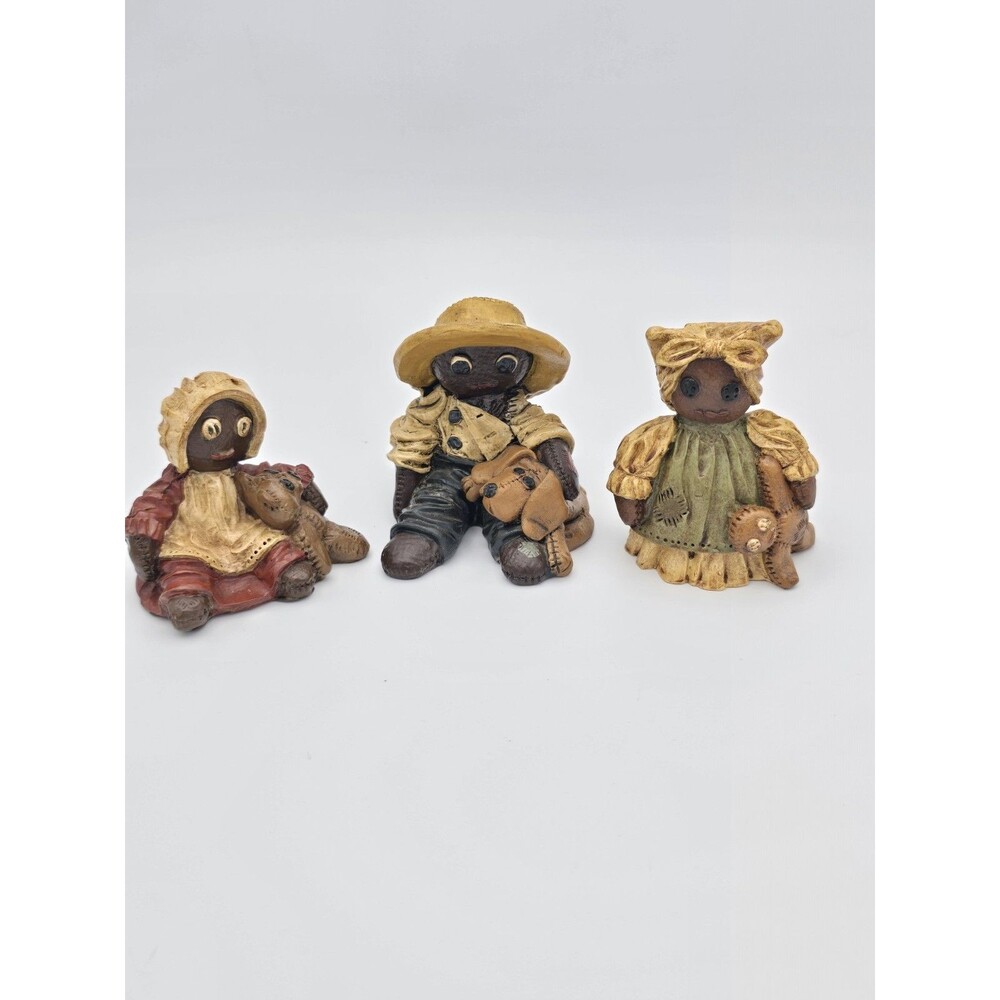 VTG All Gods Children Martha Holcombe Figures 3pc Lot Lindy Toby Penny Black Art